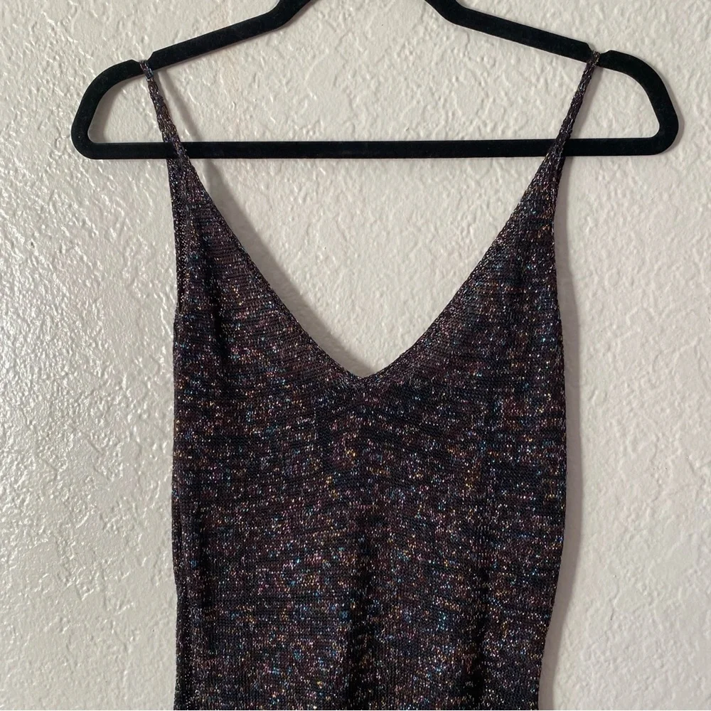 Moda International Multicolor Metallic Knit Dress Size S Evening Dinner Date - Picture 3 of 8